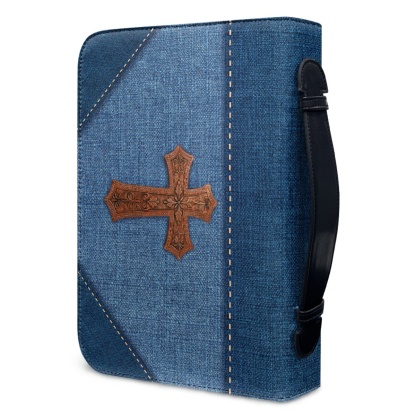 X Large Personalized Bible Cover - Engraved When You Go Through Deep Waters I Will Be with You (Isaiah 43:2)