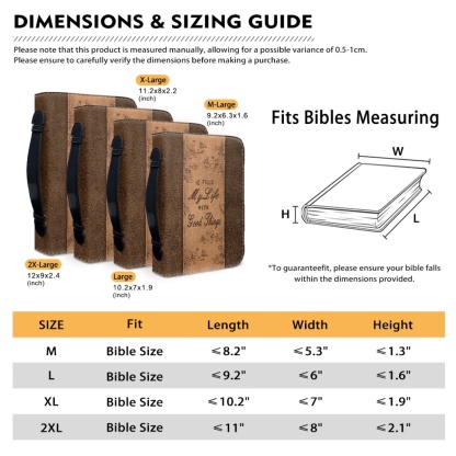 Extra Large Bible Cover - Engraved He Fills My Life with Good Things (Psalm 103:5)