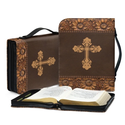 Large Personalized Bible Cover - Engraved Be Still and Know That I Am God (Psalm 46:10)