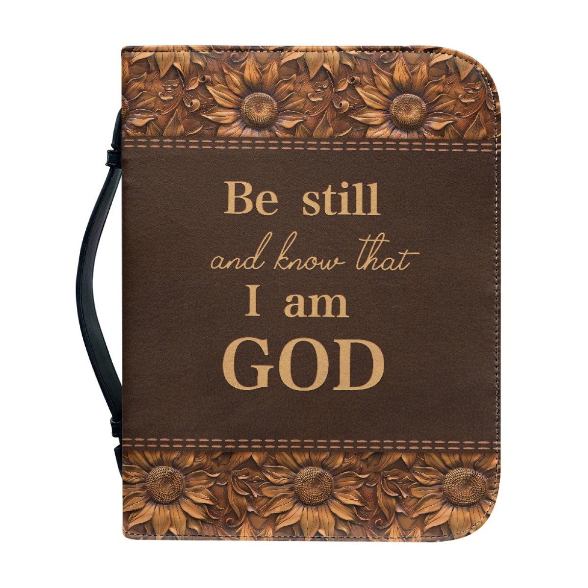 Large Personalized Bible Cover - Engraved Be Still and Know That I Am God (Psalm 46:10)