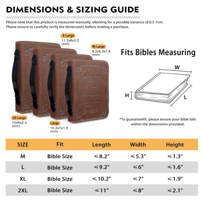 Medium Leather Bible Cover - Engraved Let Your Faith Be Bigger Than Your Fear | Bold Faith, Fearless Living