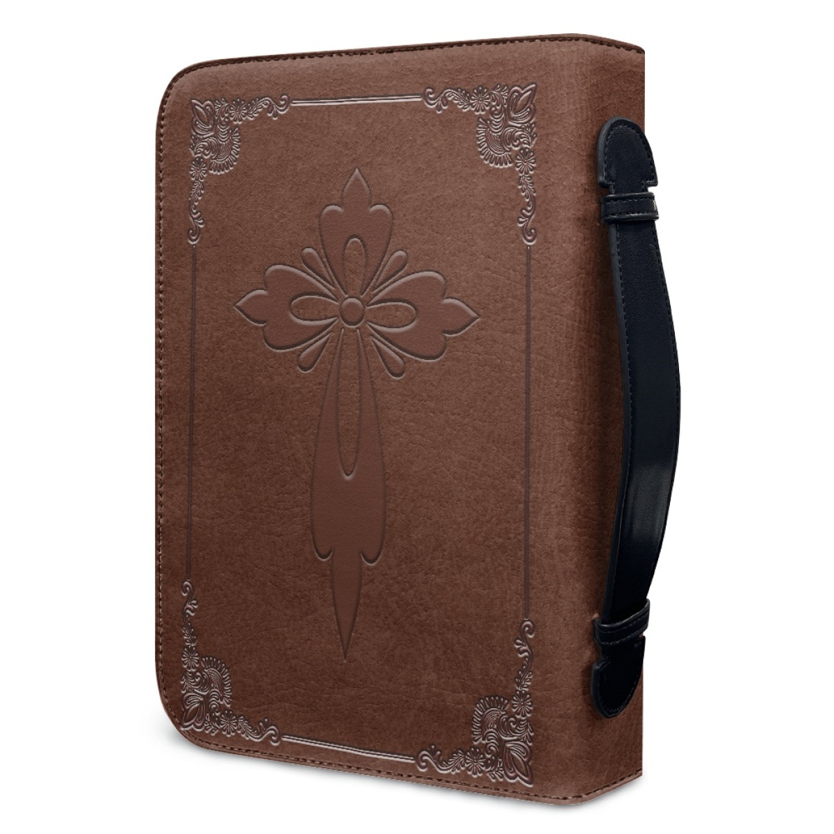 Medium Leather Bible Cover - Engraved Let Your Faith Be Bigger Than Your Fear | Bold Faith, Fearless Living