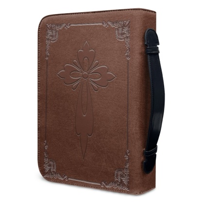 Medium Leather Bible Cover - Engraved Let Your Faith Be Bigger Than Your Fear | Bold Faith, Fearless Living