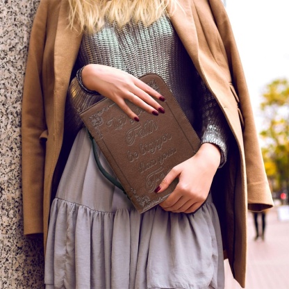 Medium Leather Bible Cover - Engraved Let Your Faith Be Bigger Than Your Fear | Bold Faith, Fearless Living