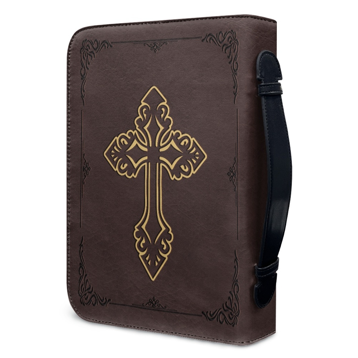 X Large Leather Bible Cover - Engraved Be Joyful in Hope (Romans 12:12)