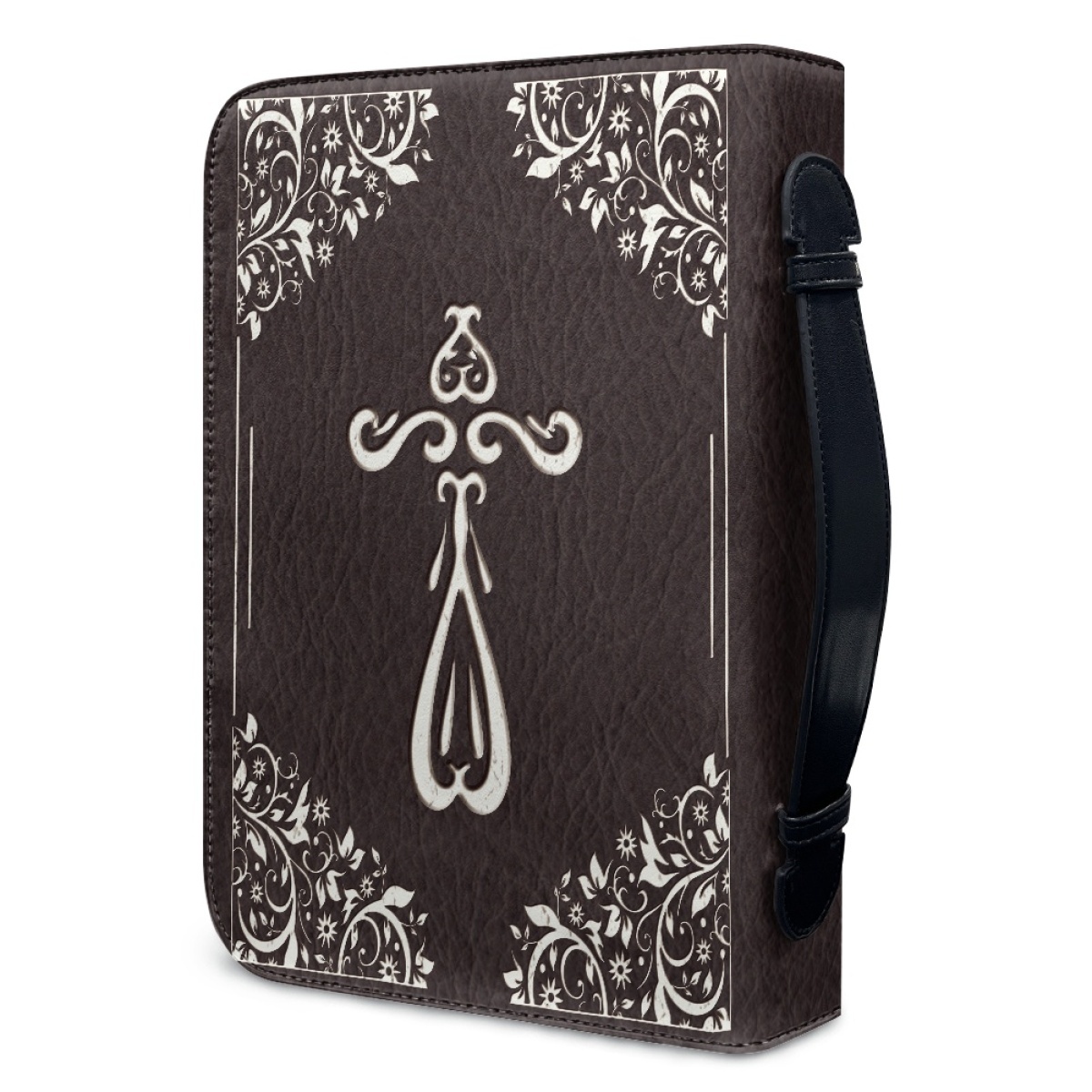 PU Leather Large Bible Cover for Women - Engraved I Can Do All Things Through Christ Who Strengthens Me (Philippians 4:13)