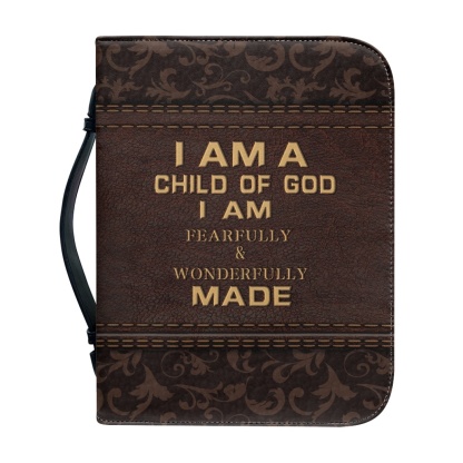 Extra Extra Large Leather Bible Cover - Engraved I Am a Child of God (1 John 3:1)