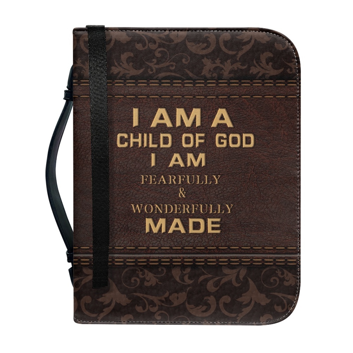 Extra Extra Large Leather Bible Cover - Engraved I Am a Child of God (1 John 3:1)