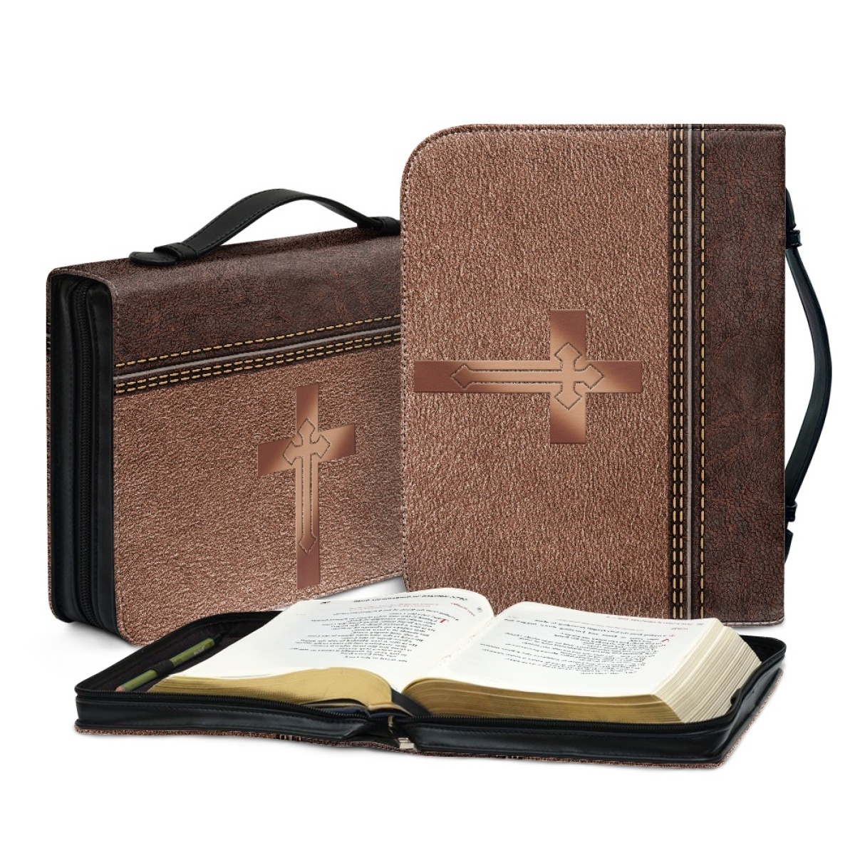 Personalized Large Bible Cover for Men - Engraved Trust in the Lord with All Your Heart (Proverbs 3:5)