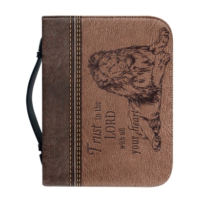 Personalized Large Bible Cover for Men - Engraved Trust in the Lord with All Your Heart (Proverbs 3:5)