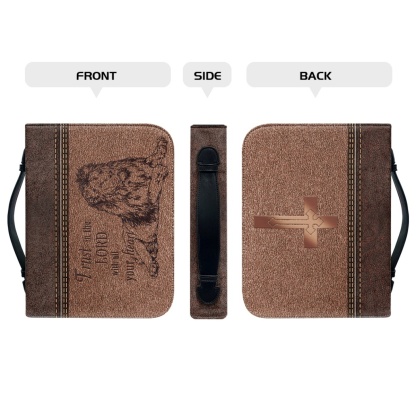 Personalized Large Bible Cover for Men - Engraved Trust in the Lord with All Your Heart (Proverbs 3:5)