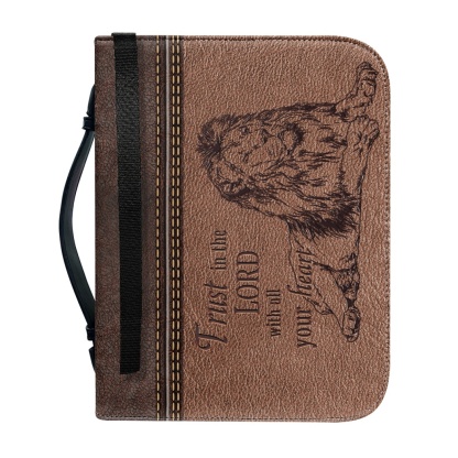 Personalized Large Bible Cover for Men - Engraved Trust in the Lord with All Your Heart (Proverbs 3:5)