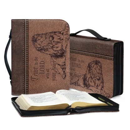 Personalized Large Bible Cover for Men - Engraved Trust in the Lord with All Your Heart (Proverbs 3:5)