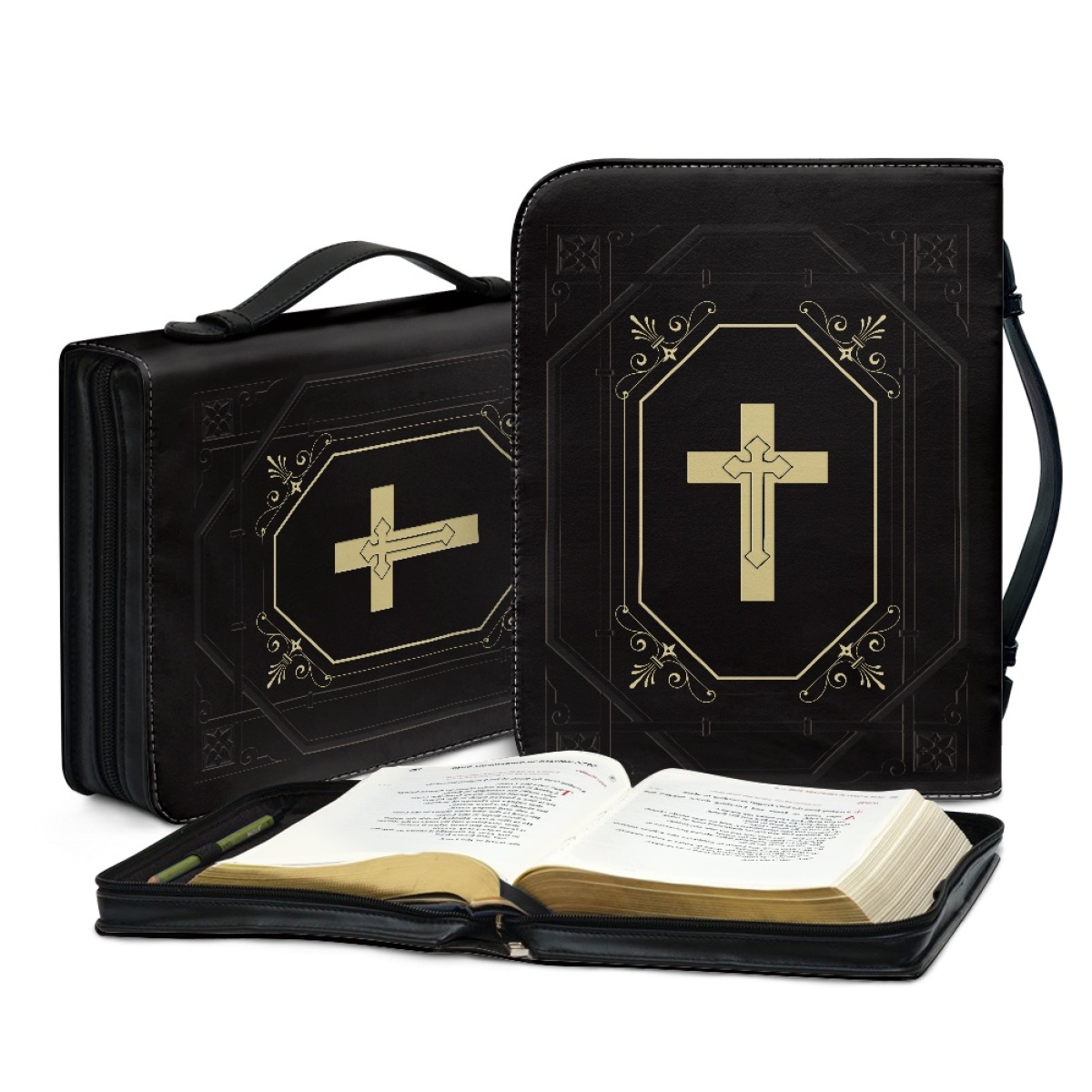 Custom Leather Bible Cover for Men - Engraved I Am a Child of God (1 John 3:1)