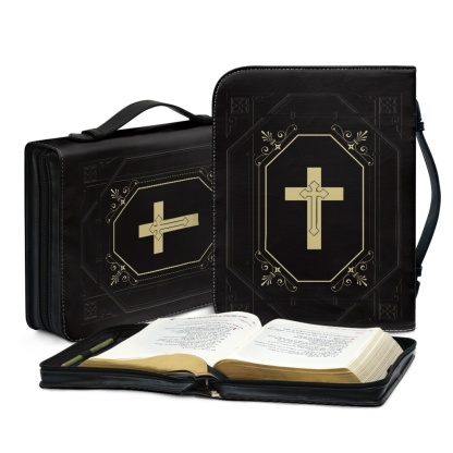 Custom Leather Bible Cover for Men - Engraved I Am a Child of God (1 John 3:1)