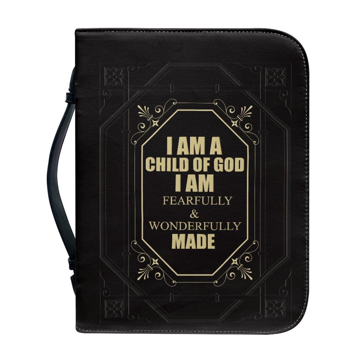 Custom Leather Bible Cover for Men - Engraved I Am a Child of God (1 John 3:1)