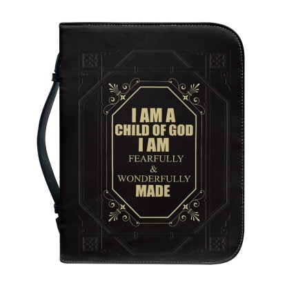 Custom Leather Bible Cover for Men - Engraved I Am a Child of God (1 John 3:1)