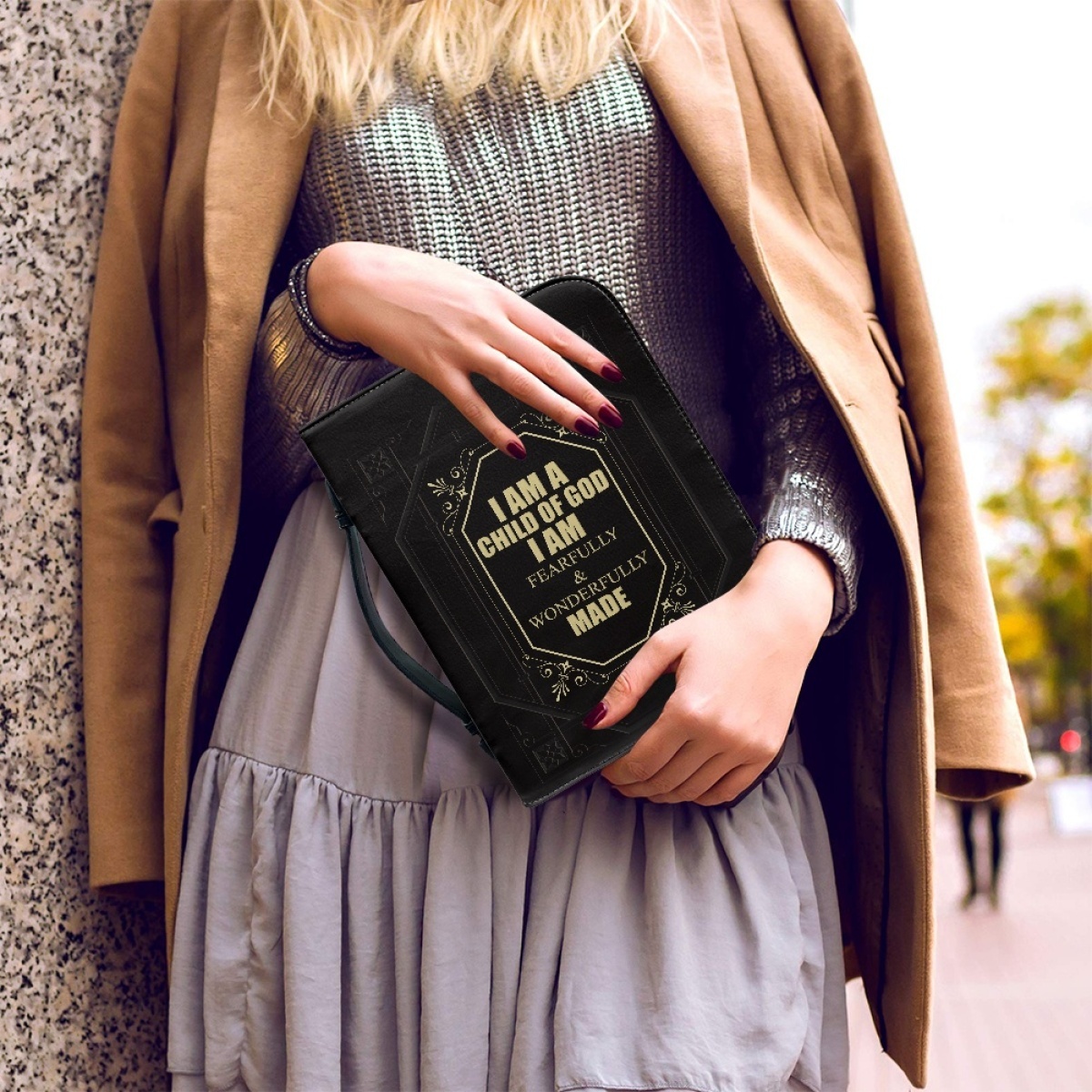 Custom Leather Bible Cover for Men - Engraved I Am a Child of God (1 John 3:1)