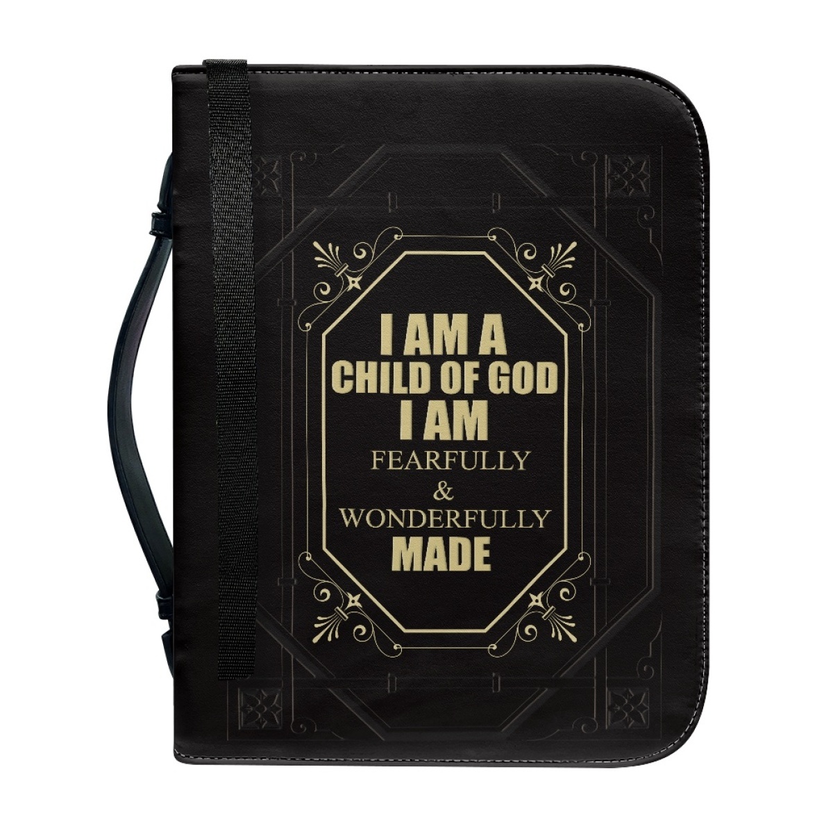 Custom Leather Bible Cover for Men - Engraved I Am a Child of God (1 John 3:1)