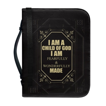 Custom Leather Bible Cover for Men - Engraved I Am a Child of God (1 John 3:1)