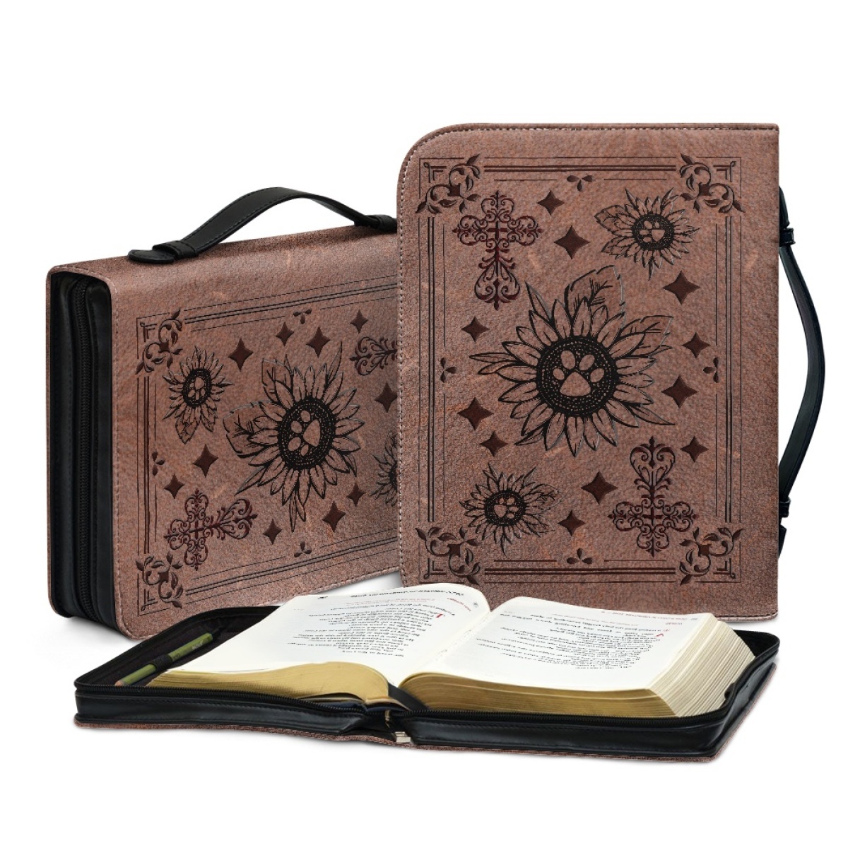 Custom Leather Bible Cover for Men - Engraved Trust in the Lord with All Your Heart (Proverbs 3:5)