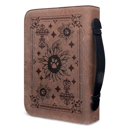Custom Leather Bible Cover for Men - Engraved Trust in the Lord with All Your Heart (Proverbs 3:5)