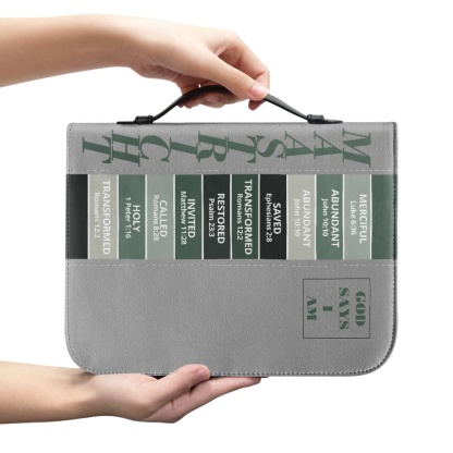 Letter by Letter Blessing: Khaki Personalized Bible Bag