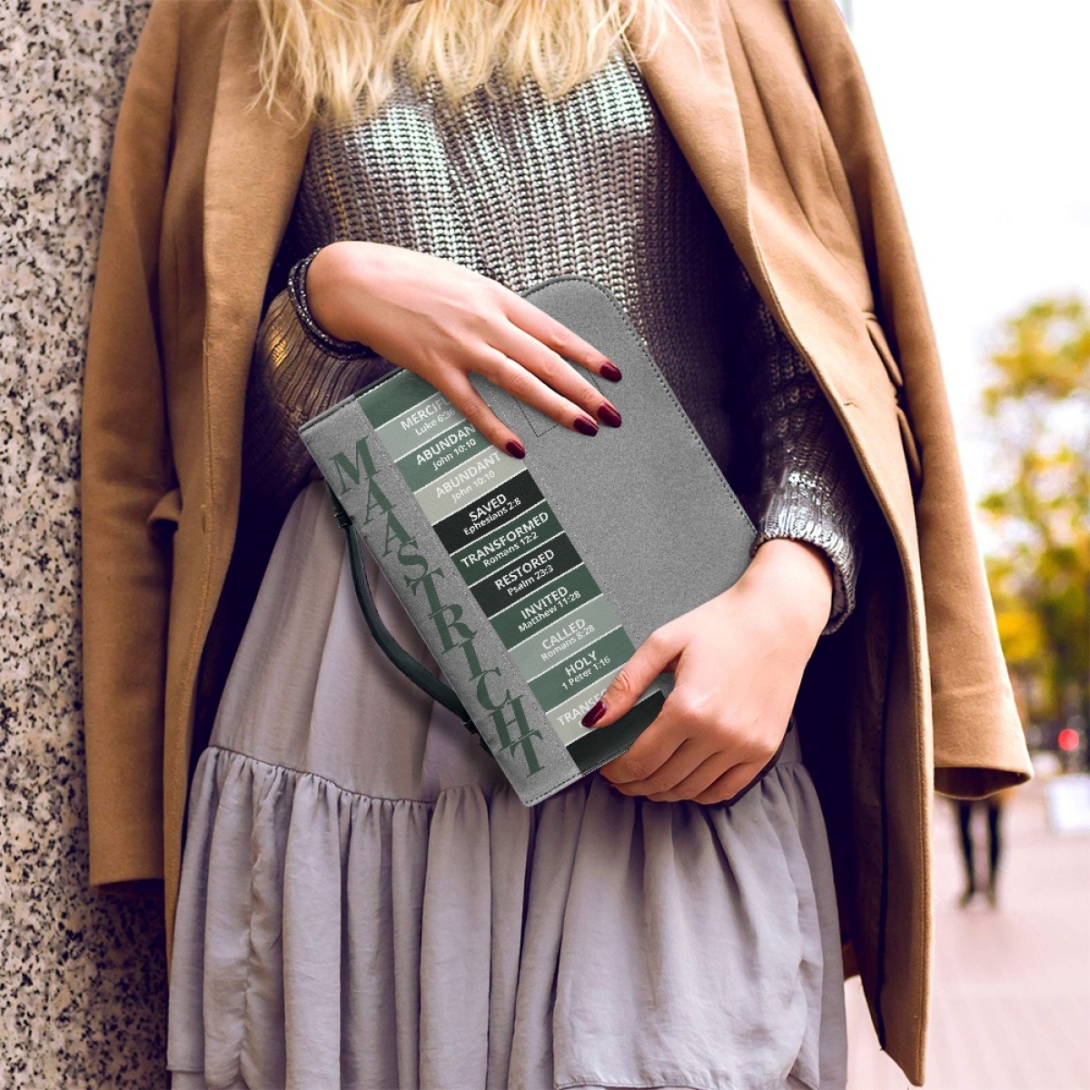 Letter by Letter Blessing: Khaki Personalized Bible Bag