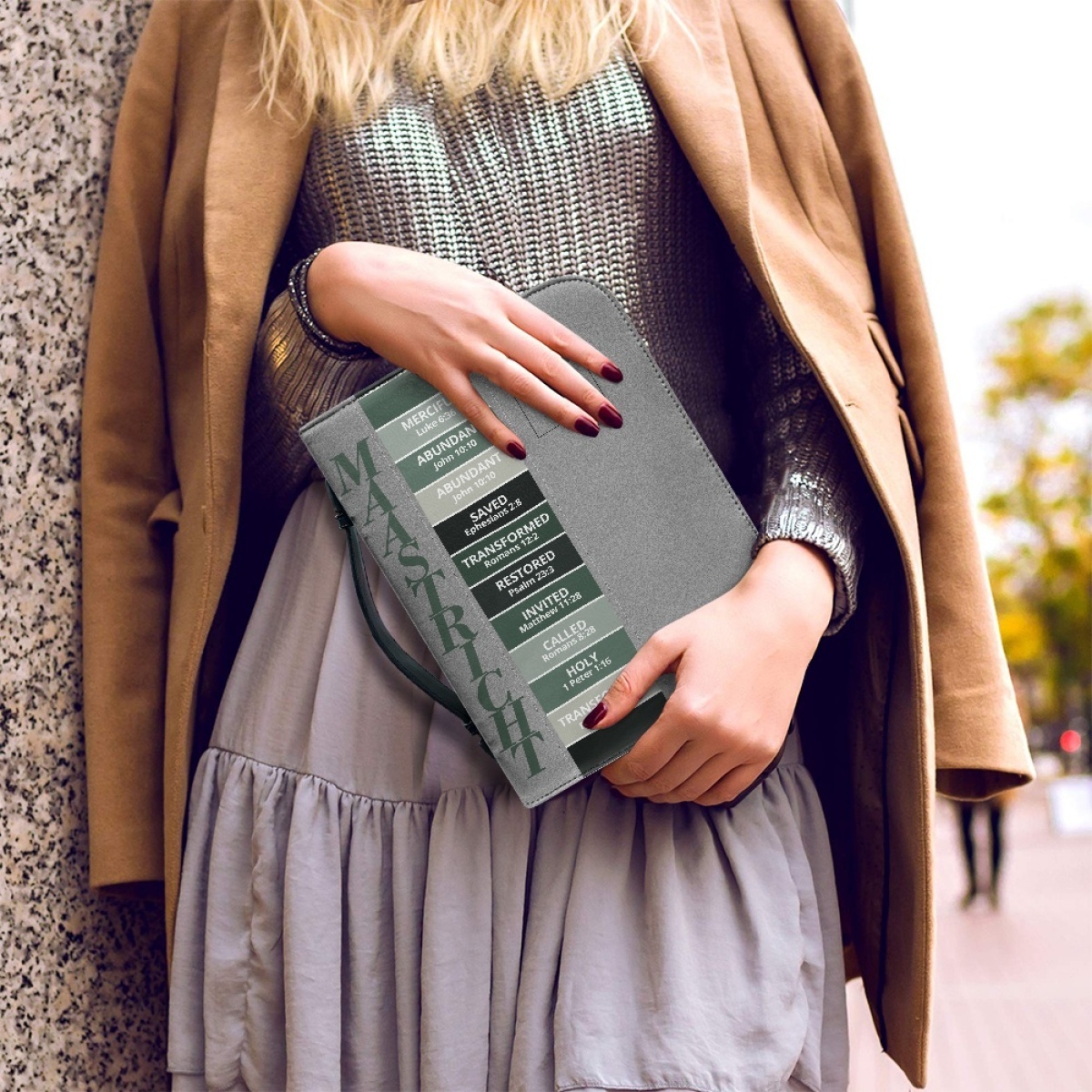 Letter by Letter Blessing: Khaki Personalized Bible Bag