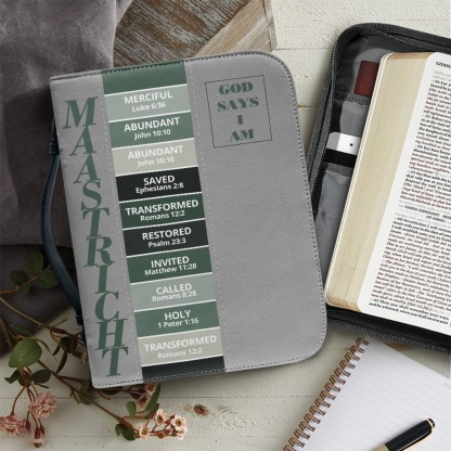 Letter by Letter Blessing: Khaki Personalized Bible Bag