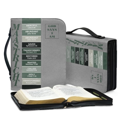 Letter by Letter Blessing: Khaki Personalized Bible Bag