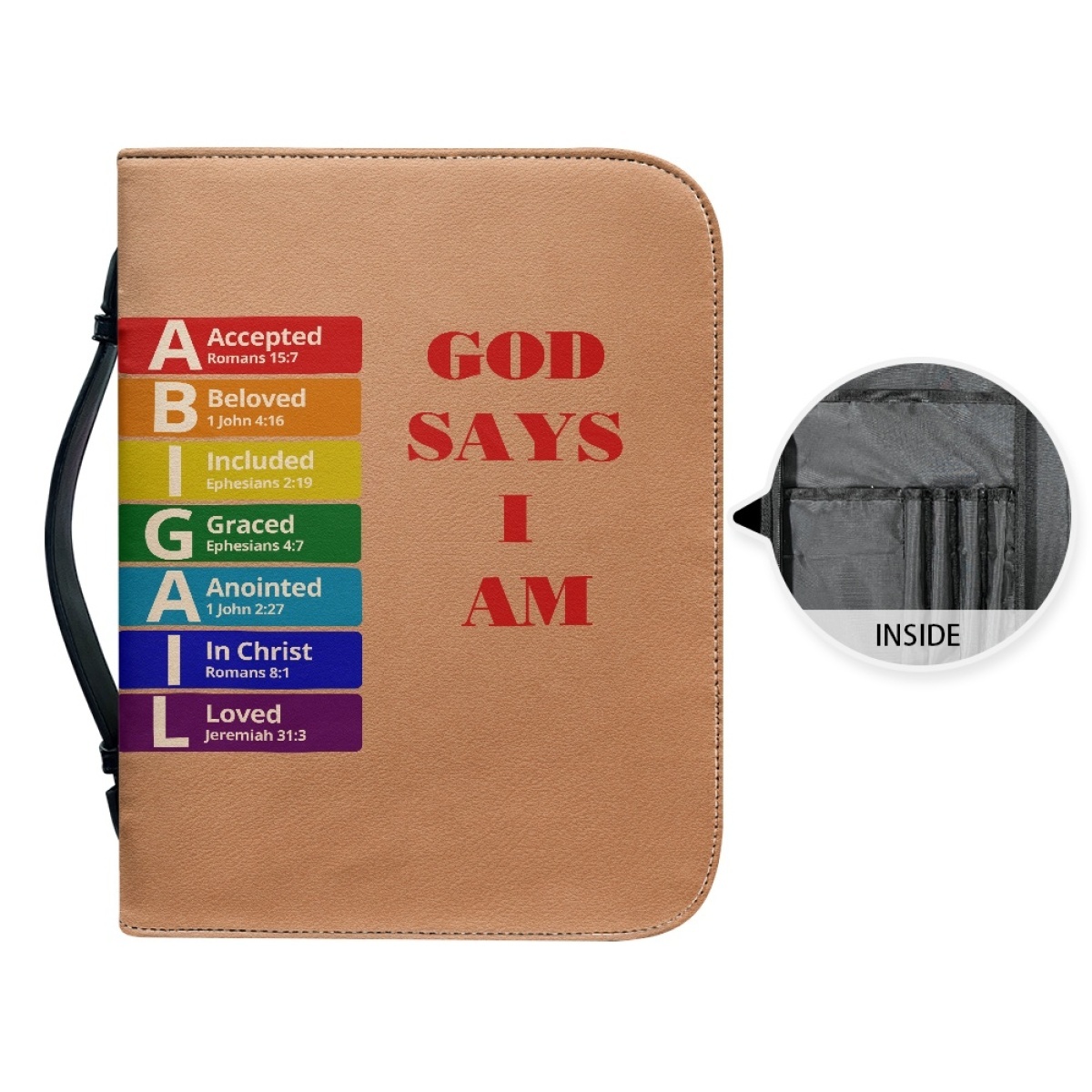 Letter by Letter Blessing: Personalized Bible Cover - Rainbow