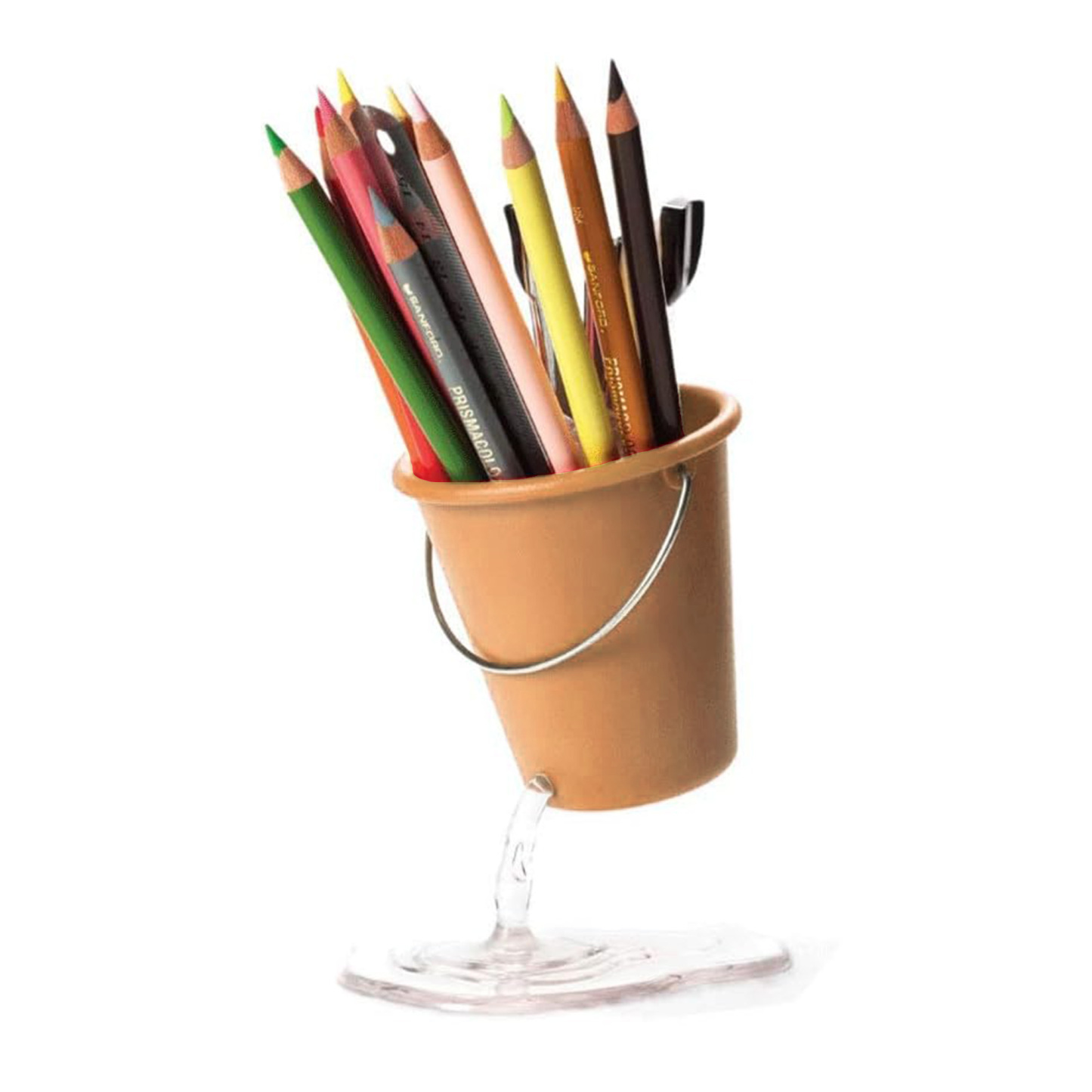 Floating Bucket Pencil Holder 4.1" x 3.5" x 5.1"
