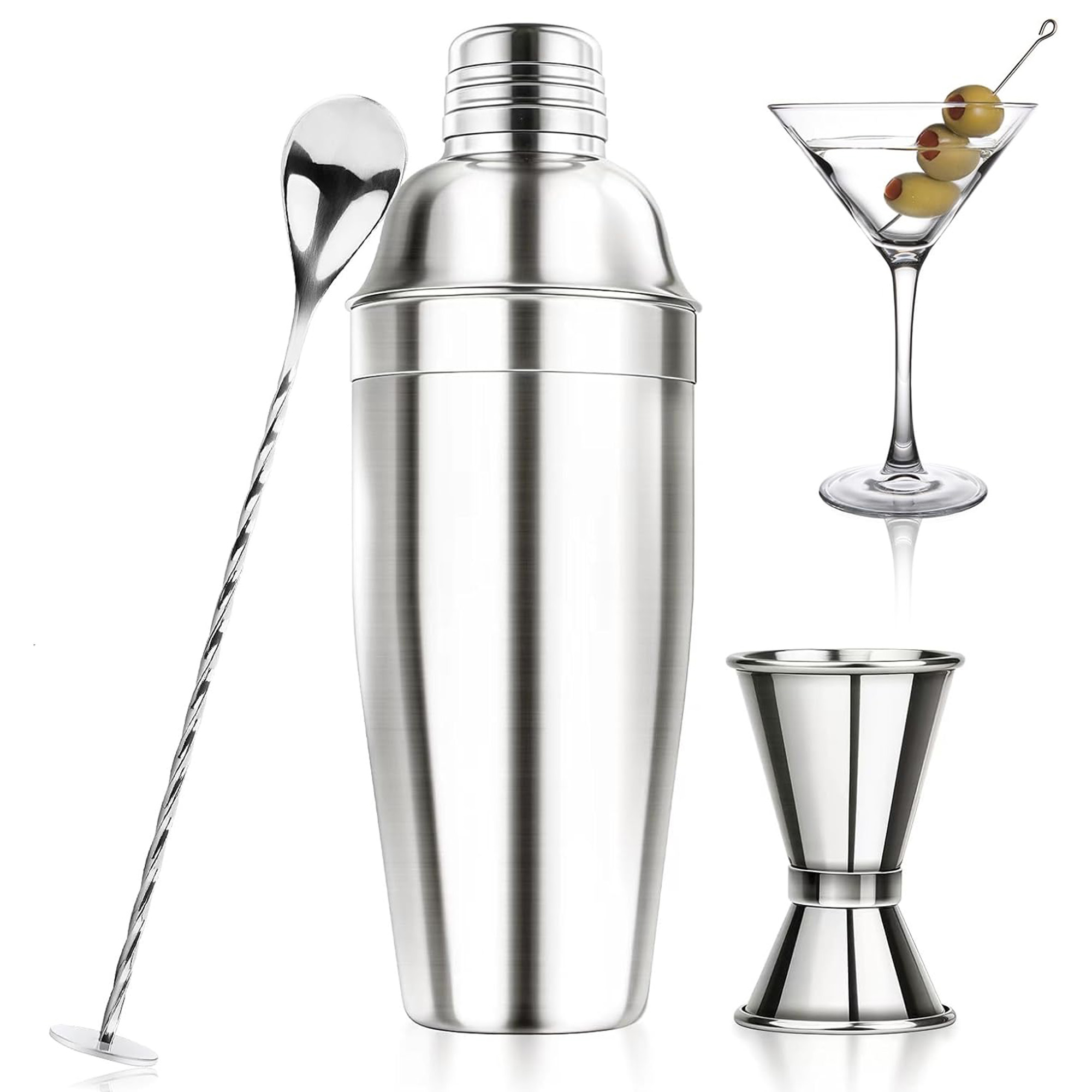 3-Piece Stainless Steel Cocktail Shaker Set