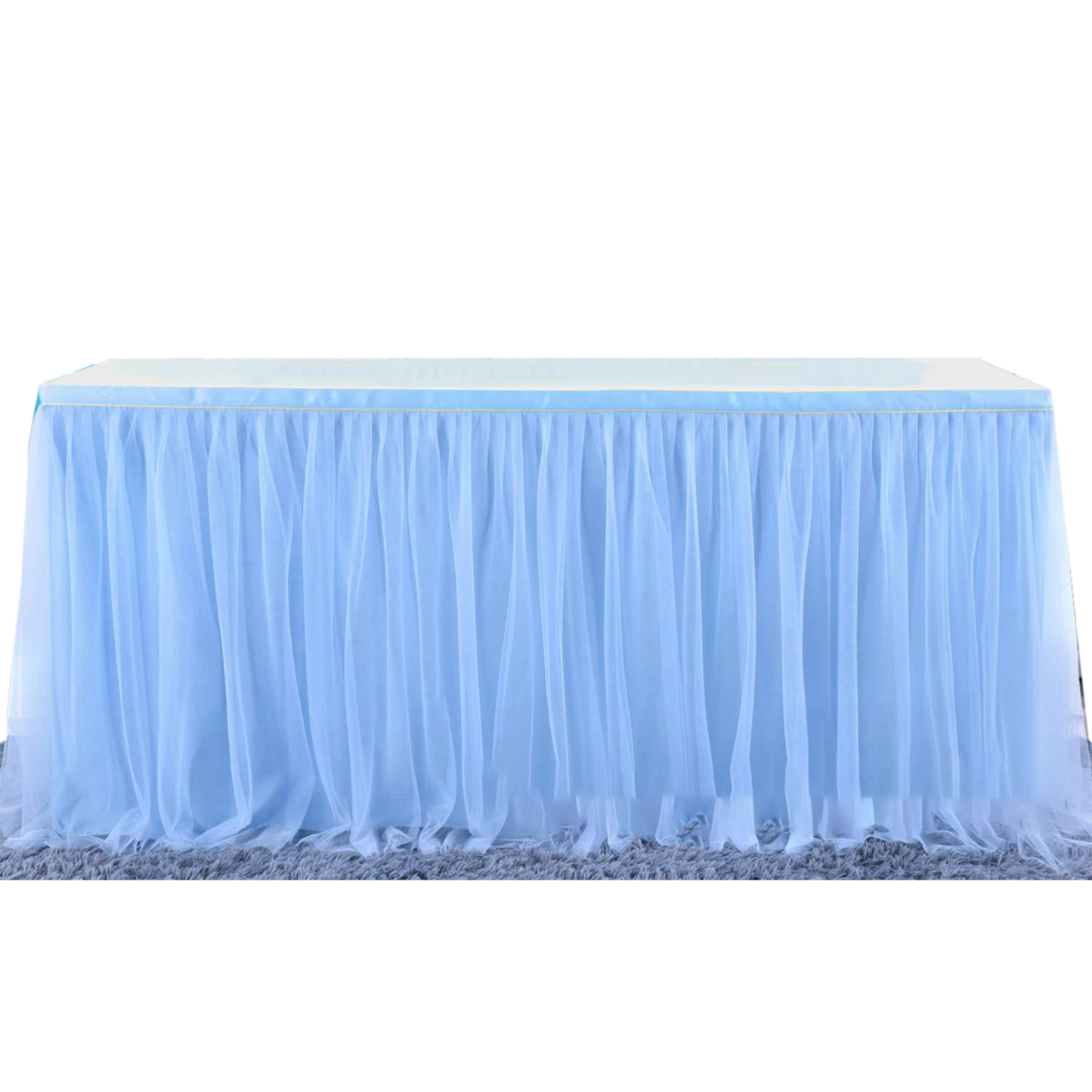Elegant Fluffy Yarn Table Skirt for Events