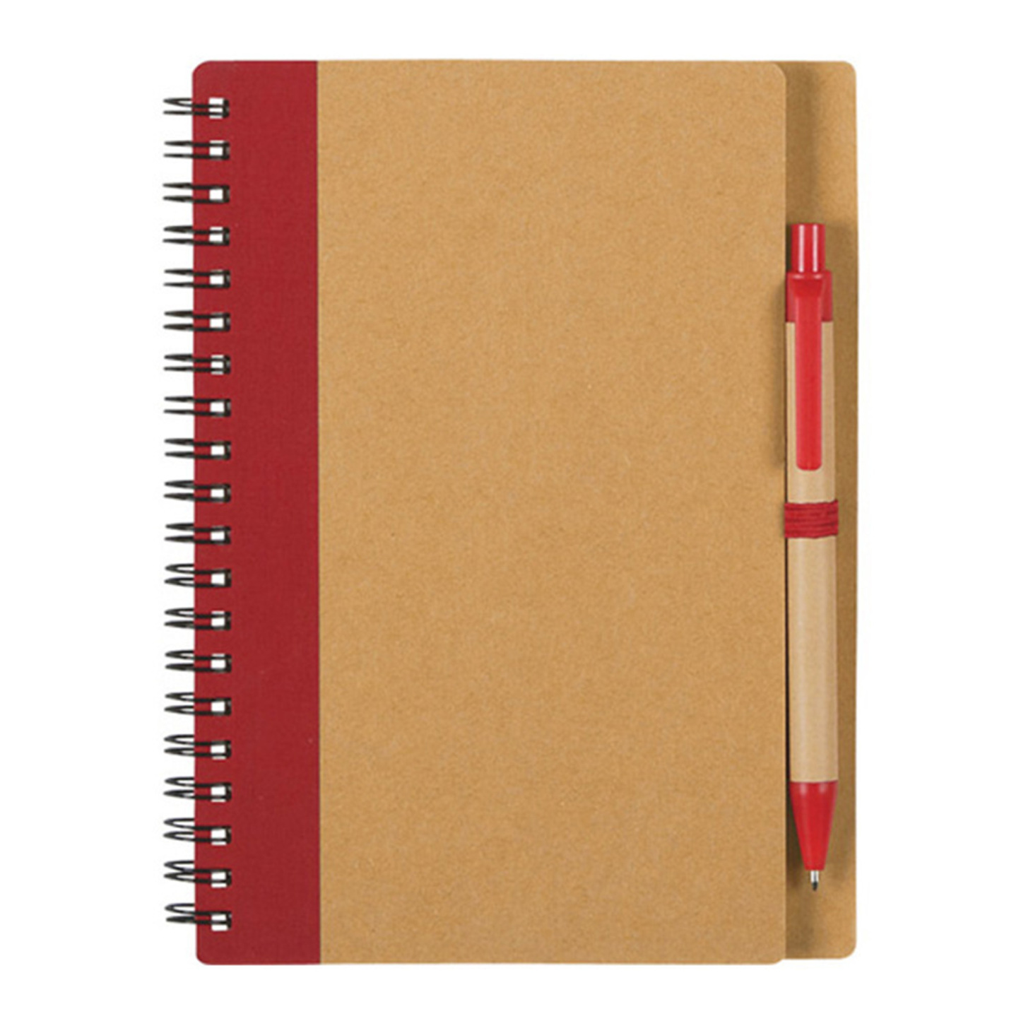Kraft Paper Coil Notebook with Pen.
