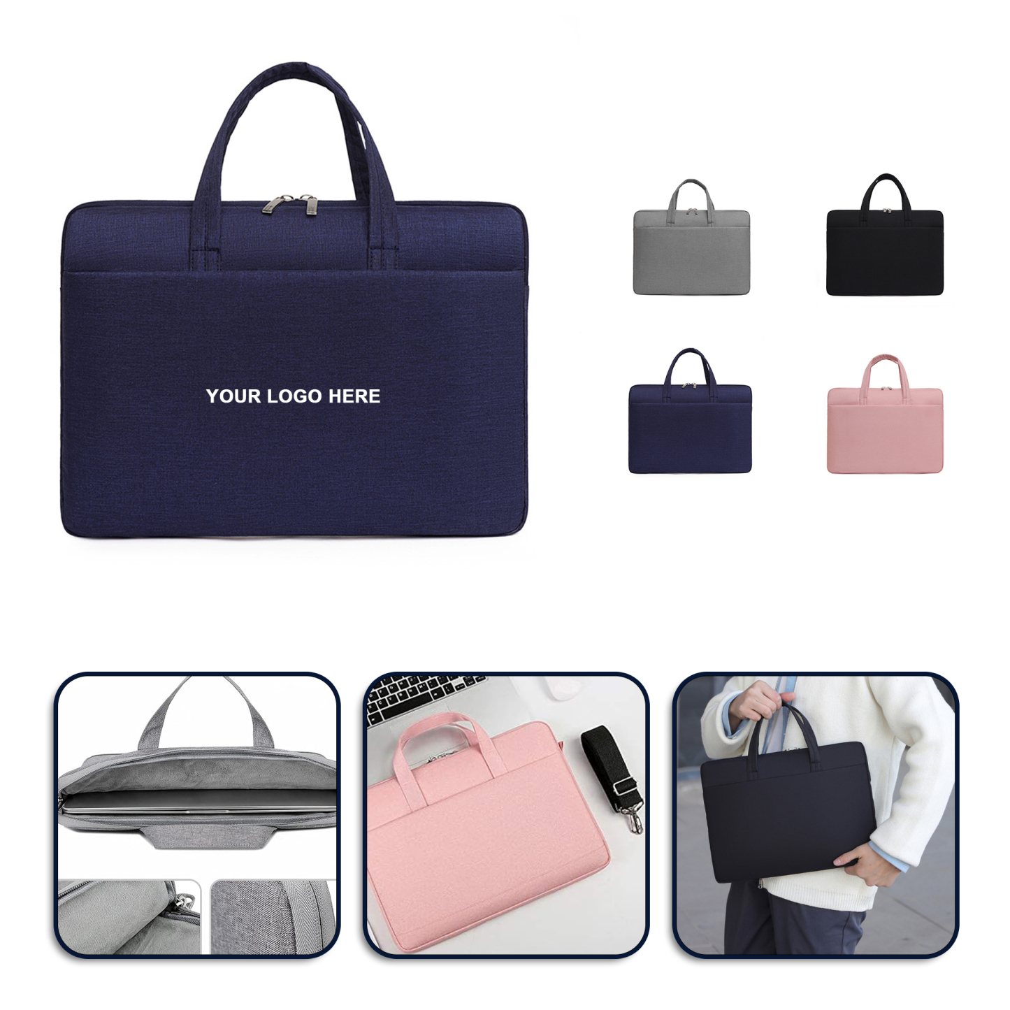 Women's Lightweight Business 13", 14", 15"Laptop Bag with Printed Design