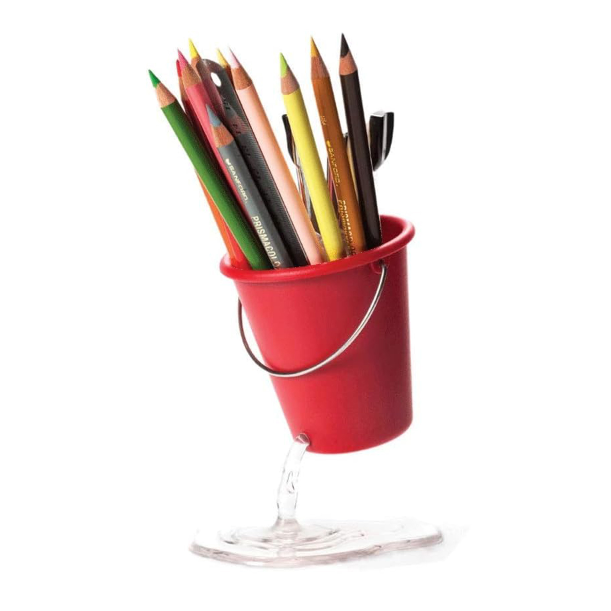 Floating Bucket Pencil Holder 4.1" x 3.5" x 5.1"