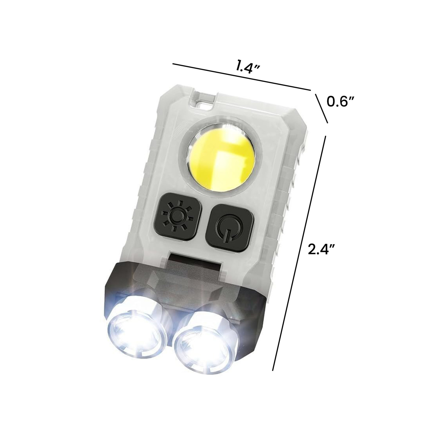 Compact Clip-On Mini Pocket Light 2.4" x 1.4" x 0.6"