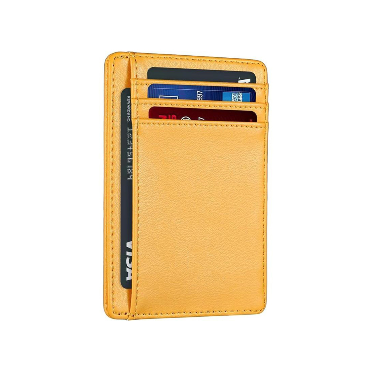 Carbon Fiber RFID Secure Slim Leather Wallet                   4.3"x3.1"x0.5"