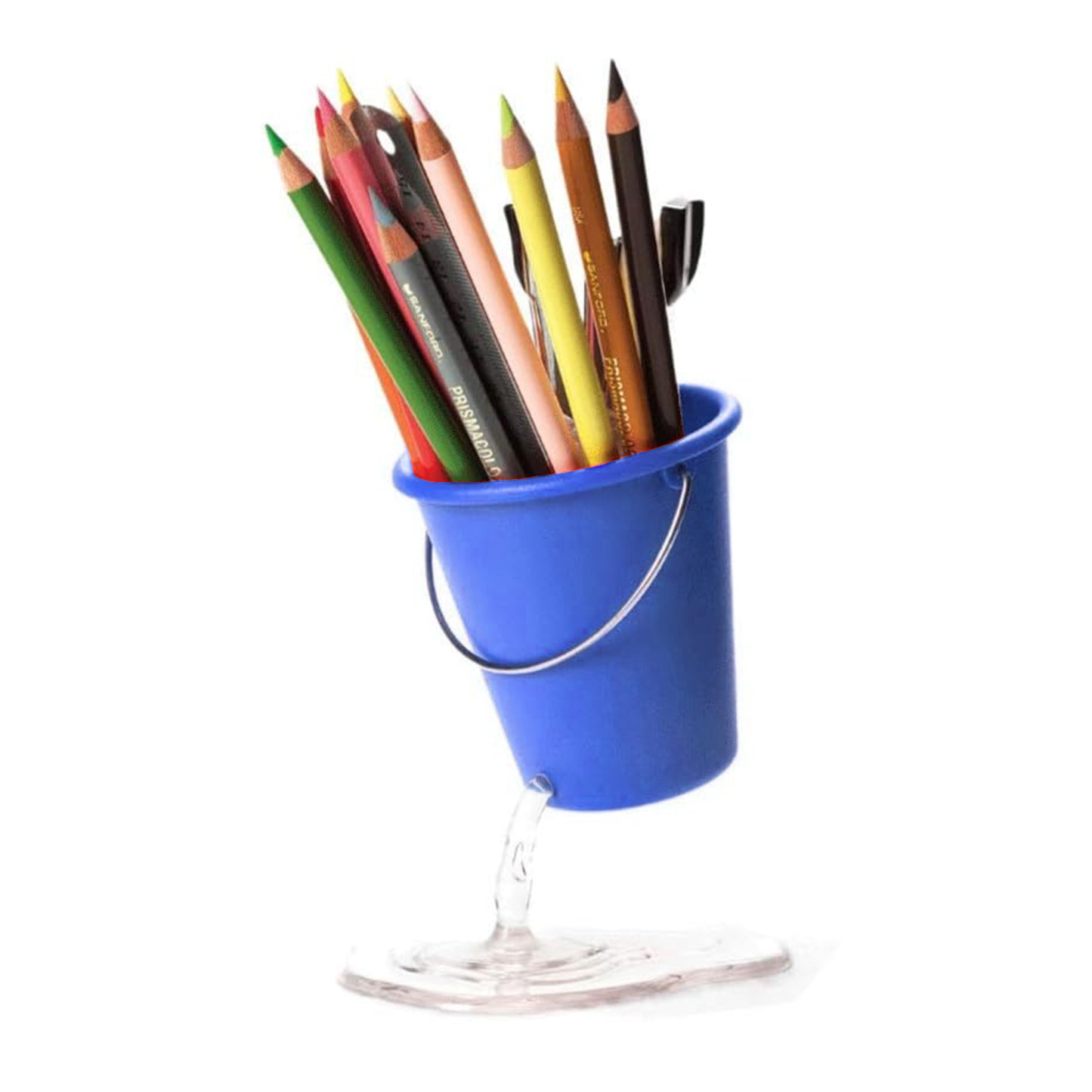 Floating Bucket Pencil Holder 4.1" x 3.5" x 5.1"