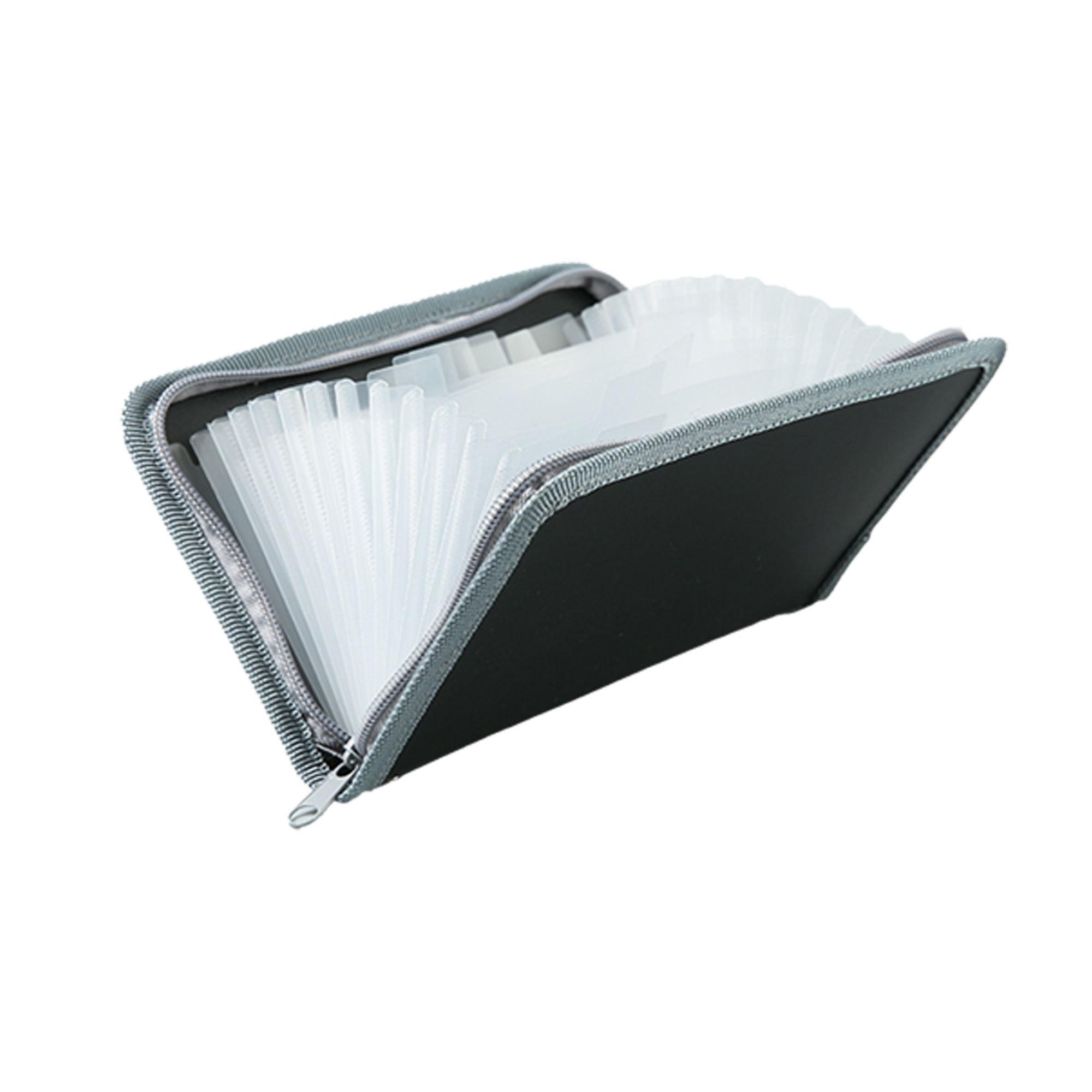 Cross-border zipper bill bag rainbow accordion bag A6 mini 13-grid bill business card storage book pp portable (5.1" x 0.8" x 8.3")