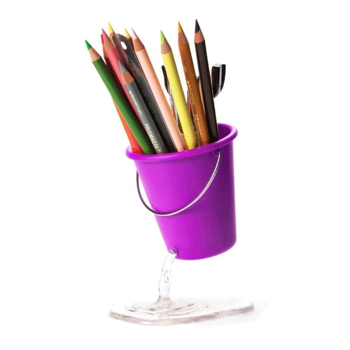 Floating Bucket Pencil Holder 4.1" x 3.5" x 5.1"