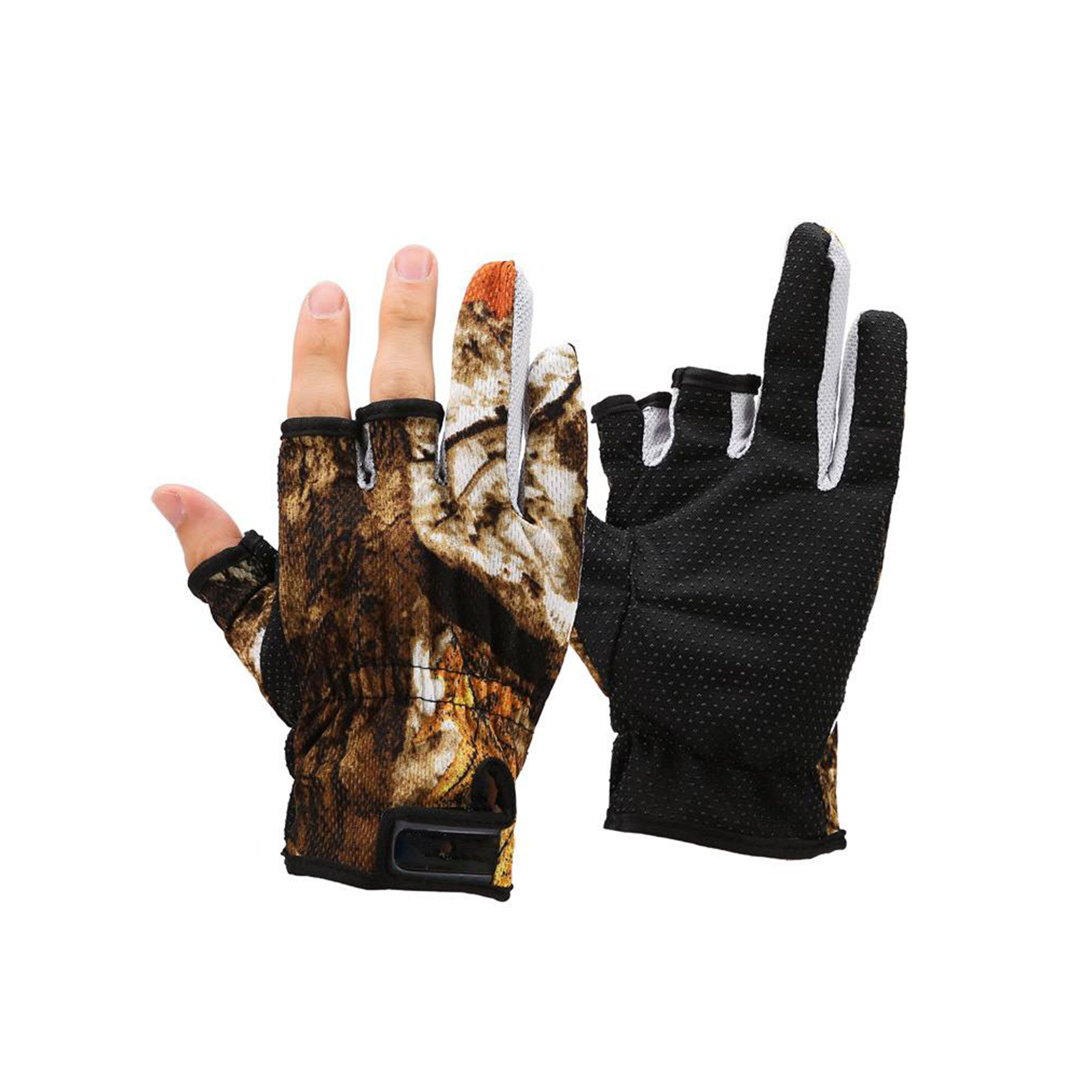 Fishing Gloves with Three Fingers (Size: 7.5 x 3.7 inches)
