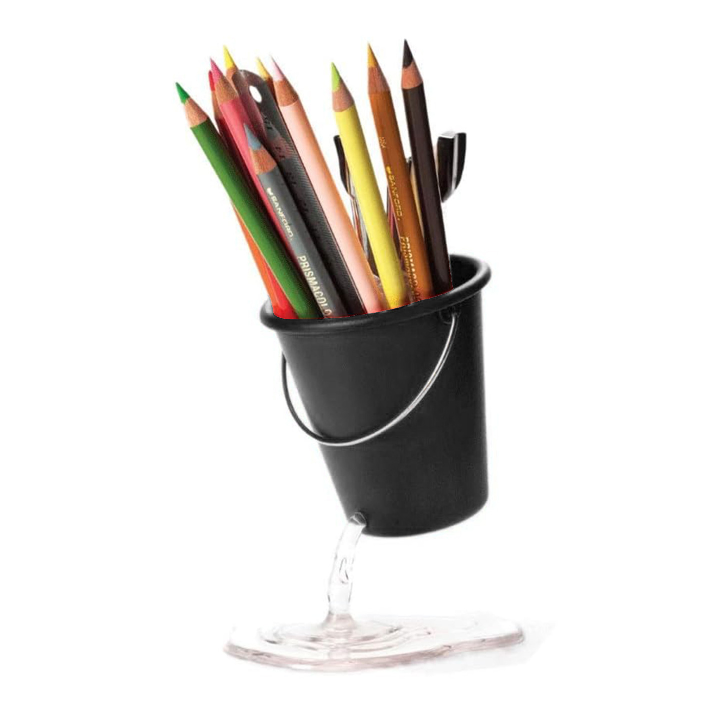 Floating Bucket Pencil Holder 4.1" x 3.5" x 5.1"