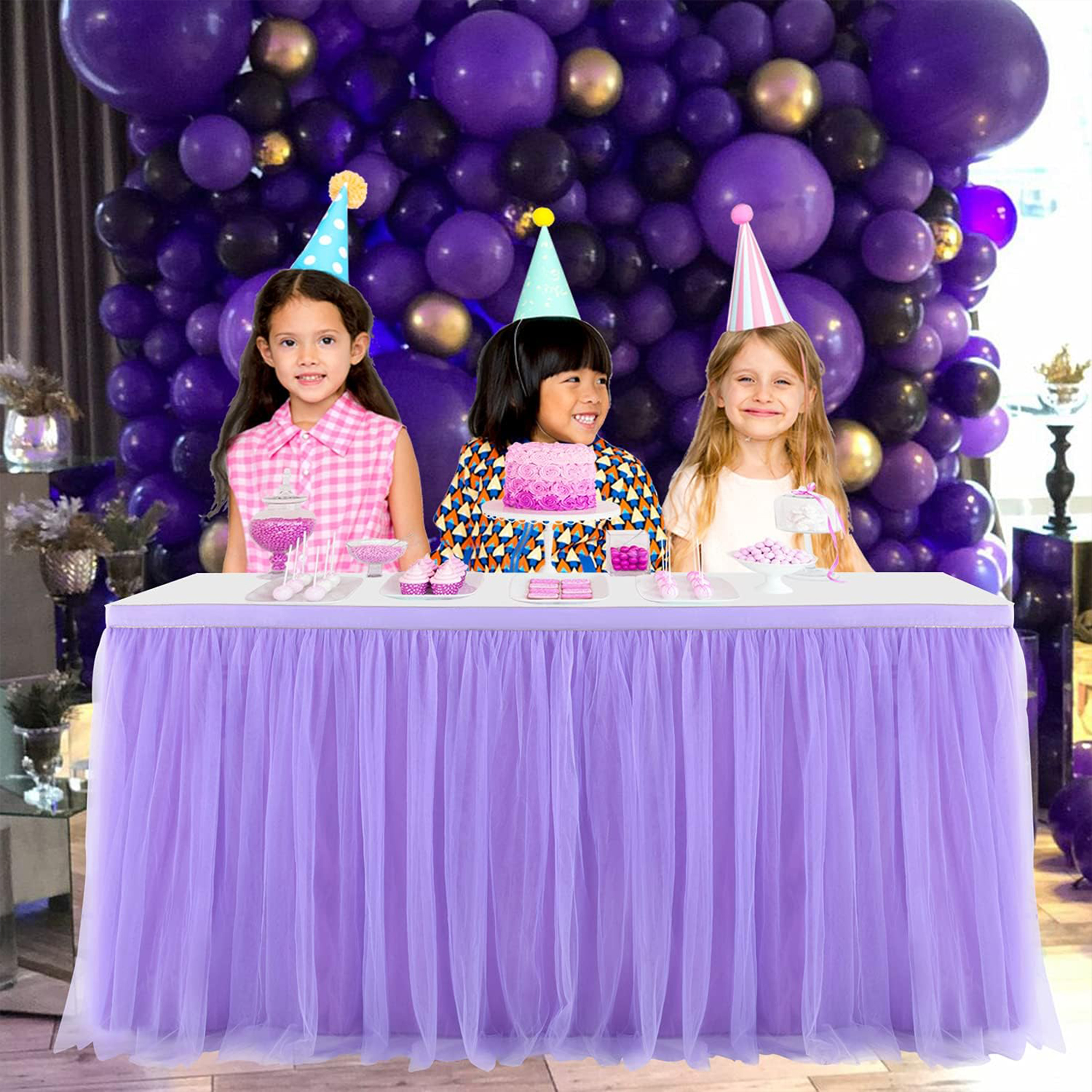 Elegant Fluffy Yarn Table Skirt for Events