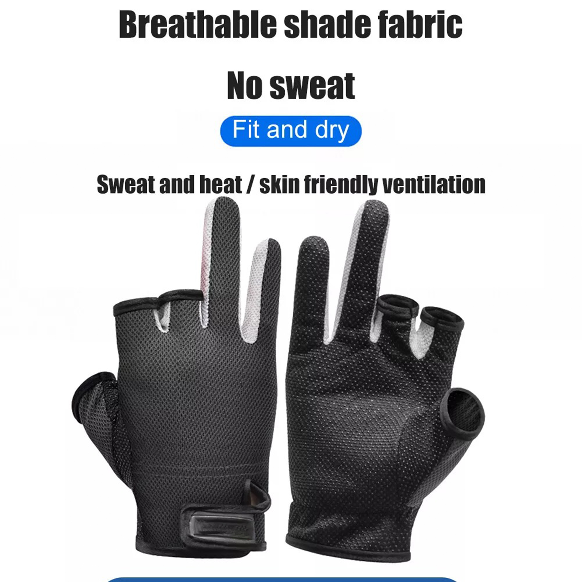 Fishing Gloves with Three Fingers (Size: 7.5 x 3.7 inches)