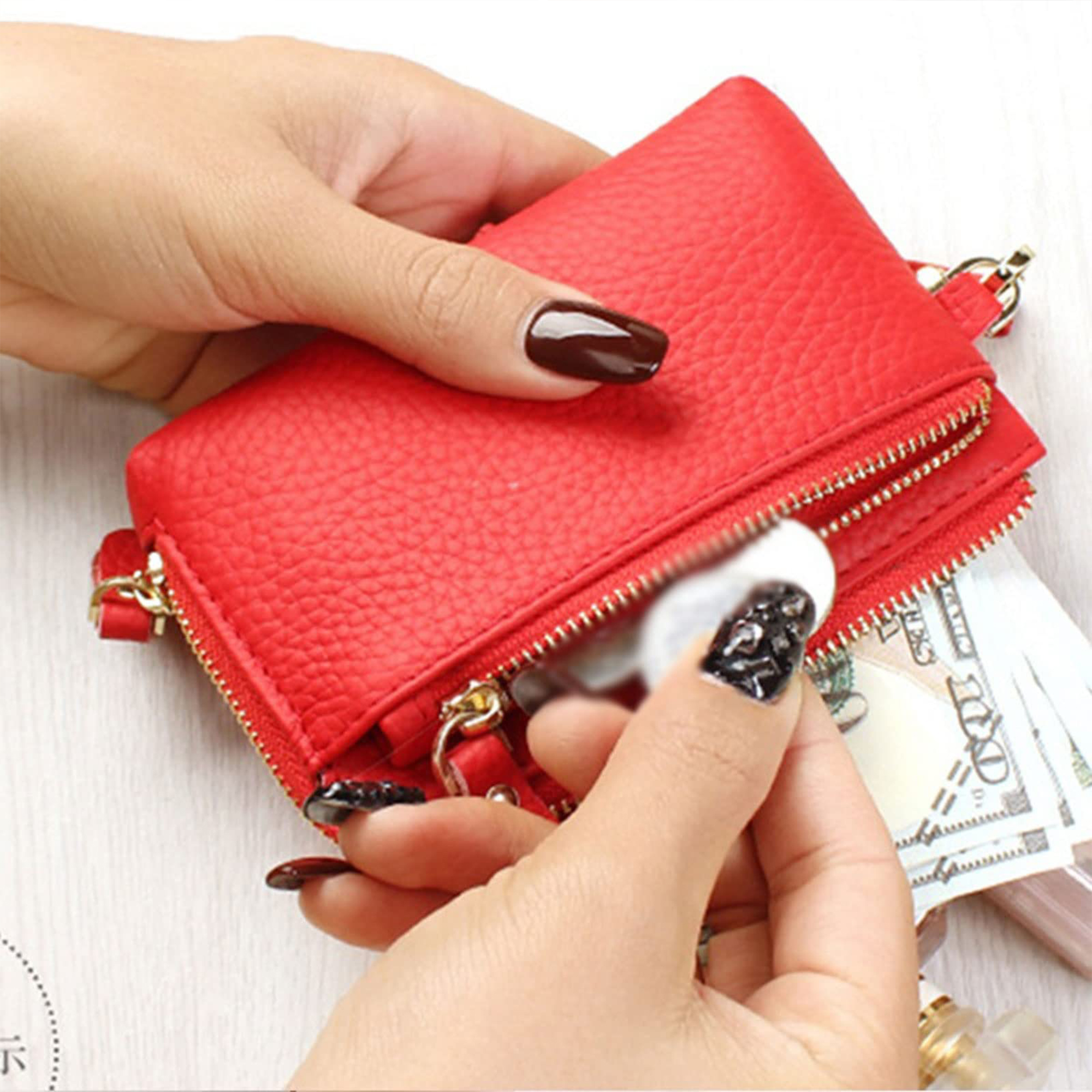 Trifold Compact Solid Color Purse