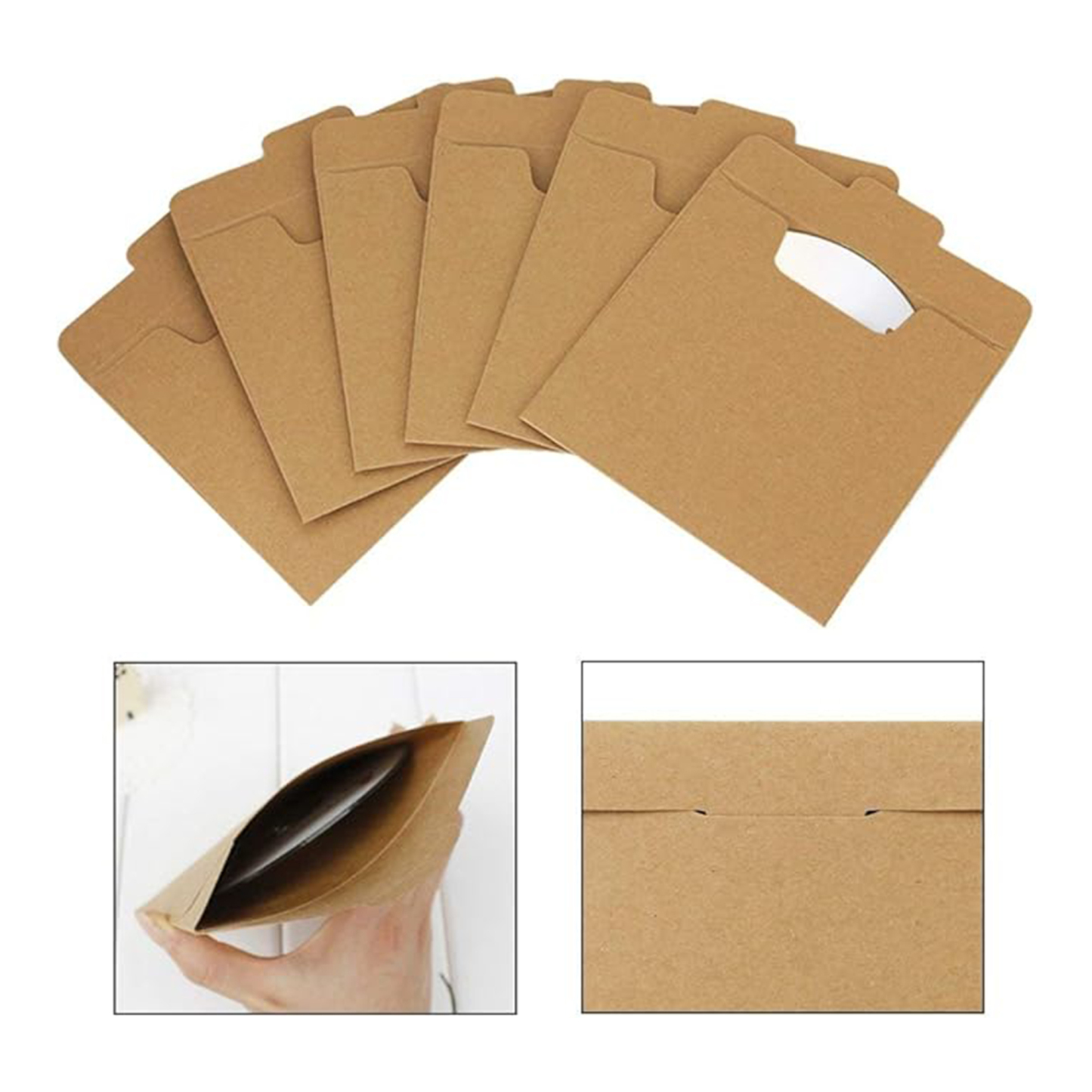 Classic kraft CD paper bag .5" x 5" x 0.8"