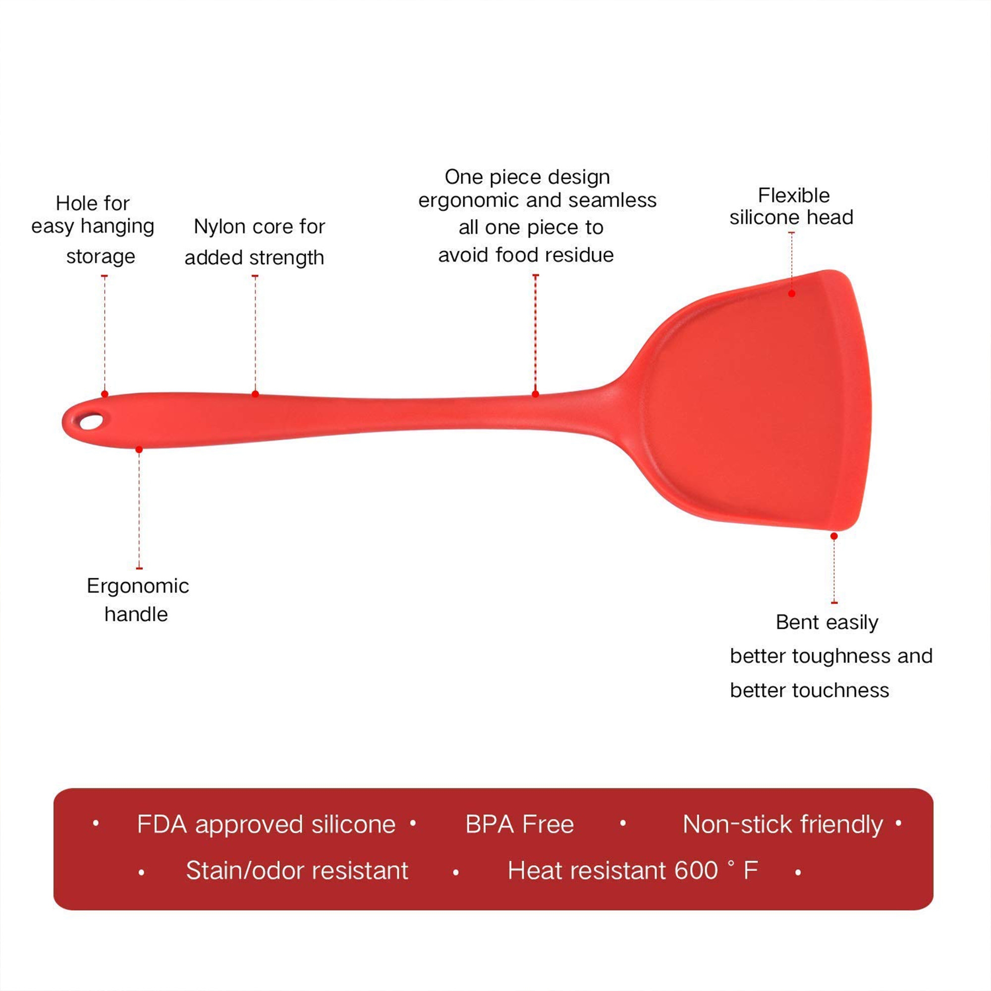 Silicone Wok Spatula Cooking Tool.